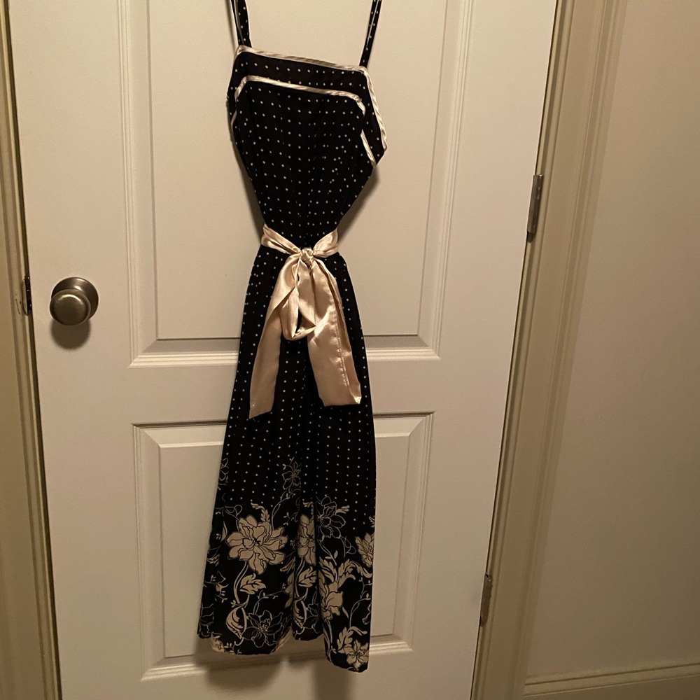 Summer black and cream medium dress